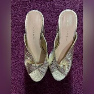 Loeffler Randall Metallic Gold Slip-On Heels